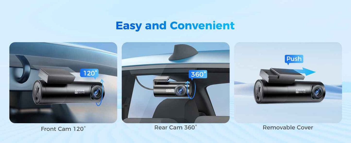 Azdome DashCam M300S 2CH 4K with 5.8G WiFi GPS WDR Night Vision 24H Parking Mode WDR NIGHT VISION G-SENSOR with sd card 64gb باكج داش كام ازدوم M300S 4K