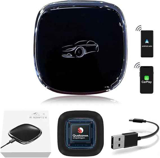 CAR PLAY AI BOX WIRLESS ANDROID 13 8GB RAM 128GB STORAGE FIVE STAR قطعة تحويل الكاربلاي