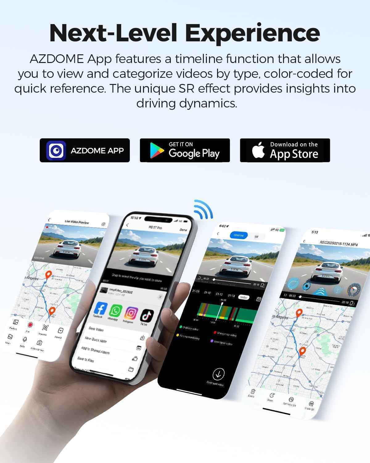 AZDOME PG17 PRO NEW 11.8" 4K Dual Camera Dash Cam - Enhanced Driving Safety and Clarity
