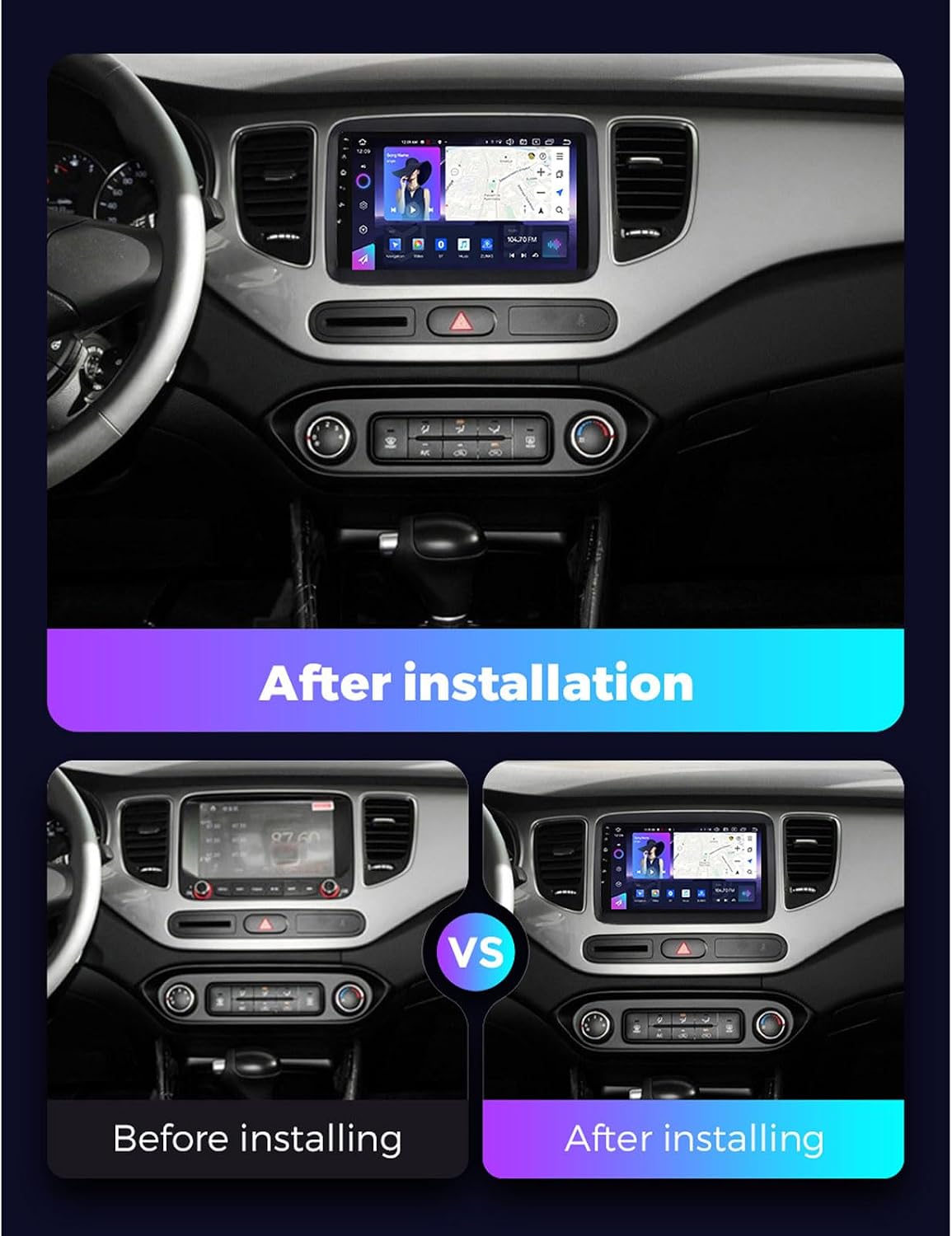 KIA Carens 2015 9 Inch Touchscreen with Navigation MP5 Player, DSP RDS FM Car Radio with Car-Play/Android Auto