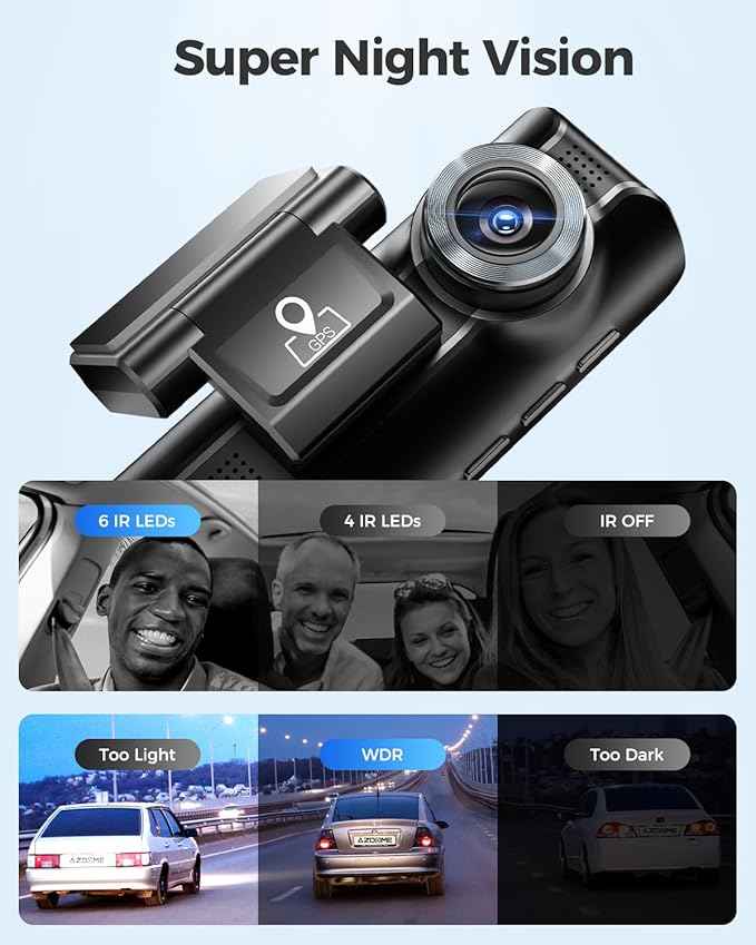 Azdome DashCam M550 MAX 4K 3CH (REAR CAMERA 2K) with 3.19" Screen WDR Night Vision 24H Parking Mode