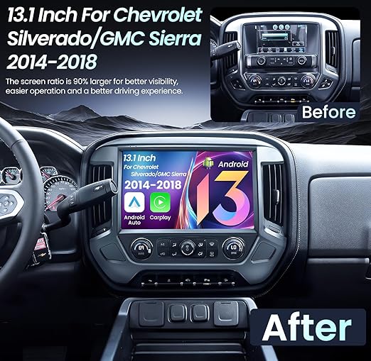 CHEVROLET SILVRADO 13.1 INCH 2014-2018 8GB RAM 128GB STORAGE ANDROID