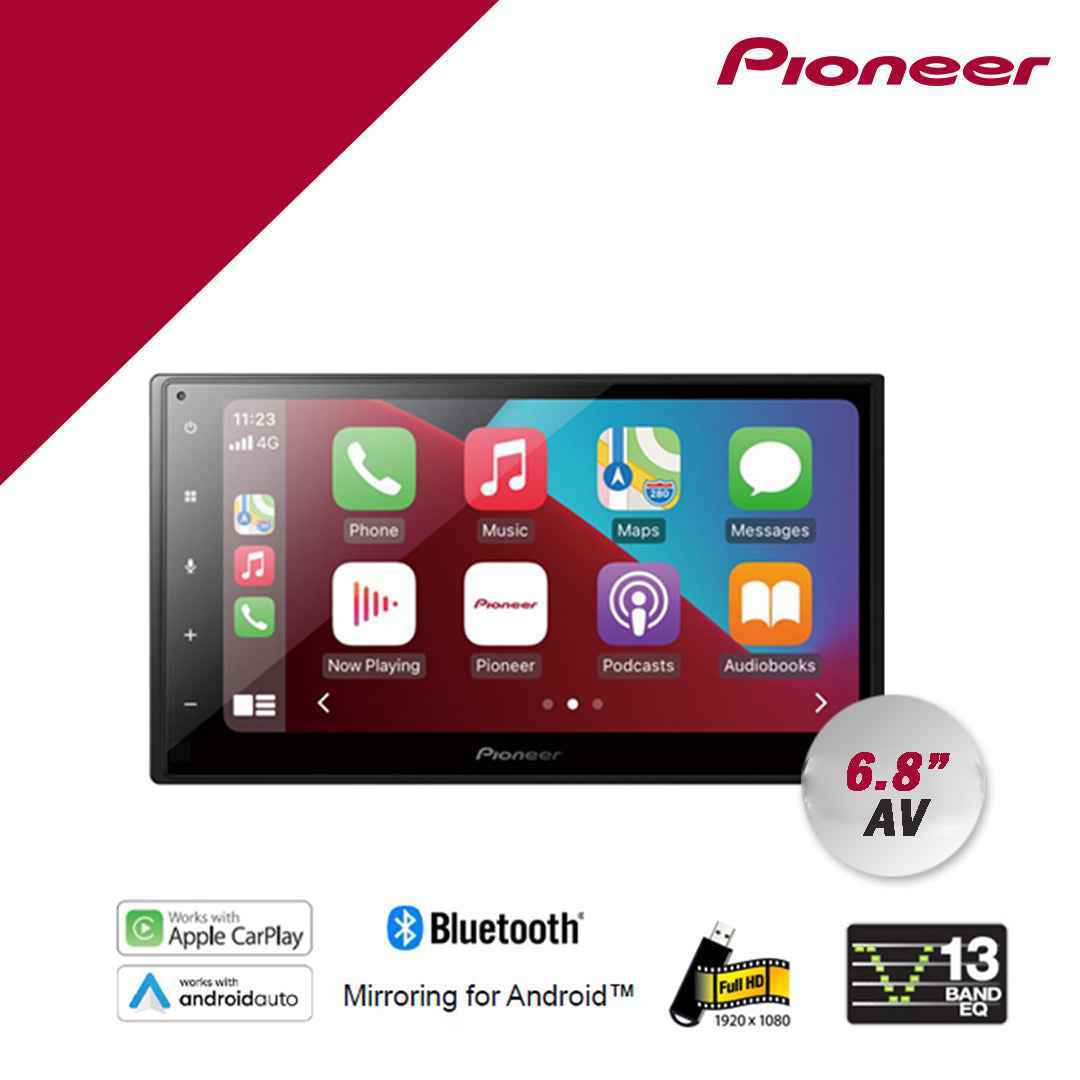 PIONEEER DMH-A5450BT 6.8″ AV Receiver with Wireless Apple CarPlay, Wireless Android Auto and Mirroring by Weblink Cast