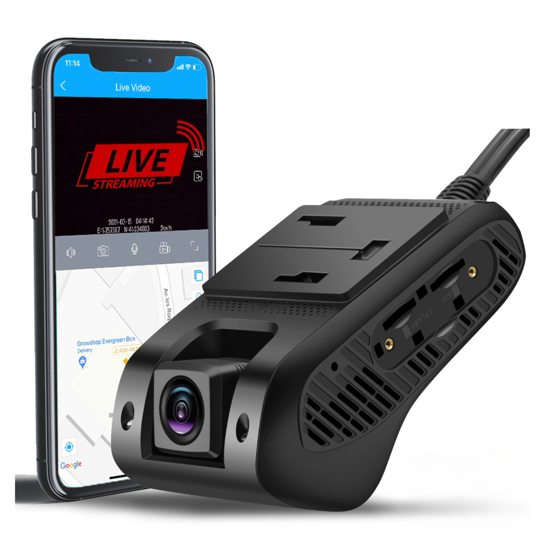 JC400P Dashcam 2CH (JIMIIOT) for Cars with GPS "LiveTracking" TWO CAMERA (10 Year Subscription Free) جيمي داش كام للسيارات مع جي بي اس للتتبع المباشر JC400 "كاميرتين"