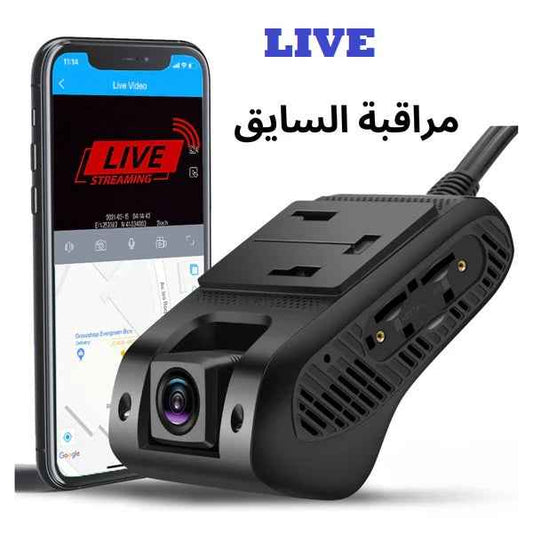 JC400P Dashcam 2CH (JIMIIOT) for Cars with GPS "LiveTracking" TWO CAMERA (10 Year Subscription Free) جيمي داش كام للسيارات مع جي بي اس للتتبع المباشر JC400 "كاميرتين"