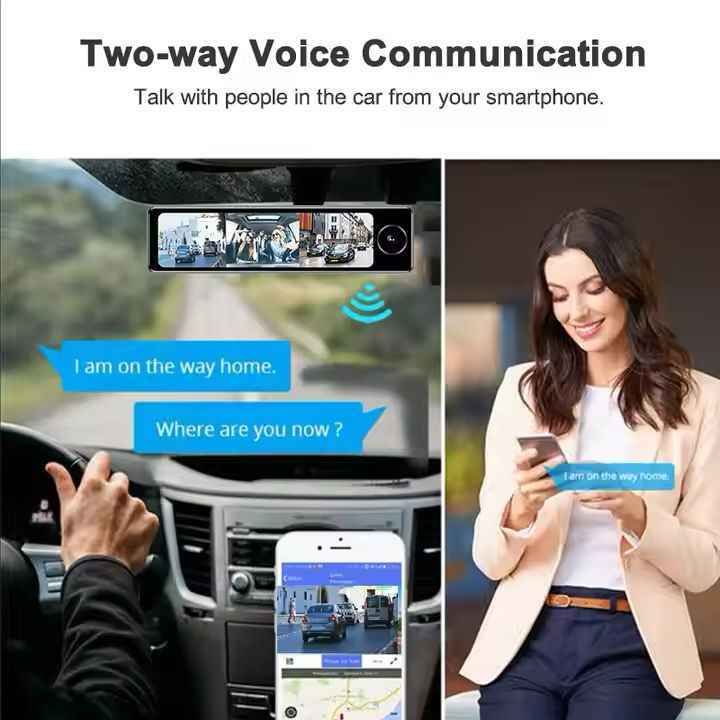 DASHCAM MIRROR C4 THREE CAMERA ( SHASHAT KUWAIT) DYAL LENS