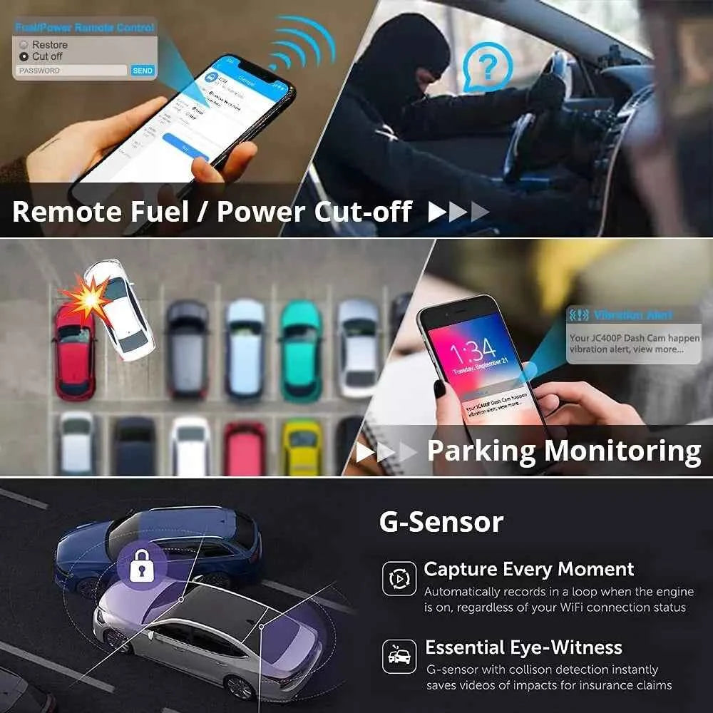 JIMIIOT JC400P Integrated Dual-Channel DashCam (10Year Subscription Free)