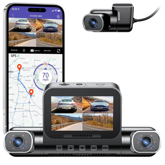 Azdome DashCam M660 4K 3CH or 4CH ULTRA HD with Smart Voice Control 128GB eMMC 24H Parking Mode أزدوم داش كام 4K M660 - أحدث إصدار داش كام 4 كاميرات 360 درجة