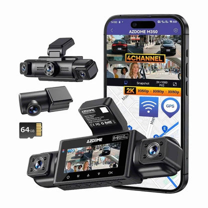AZDOME M350 4CH Apple Tracking Dash Cam with 5G WiFi