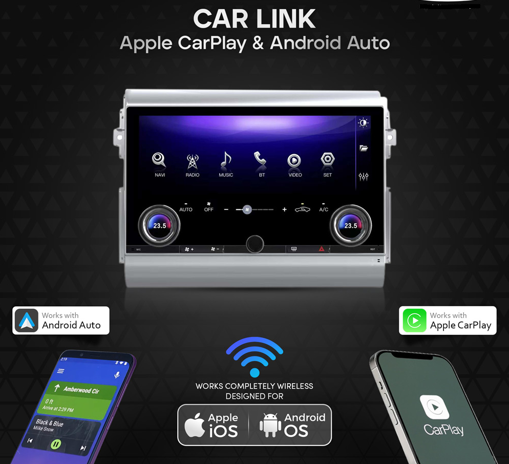 Toyota Fj Cruiser 2008-2024 (13-inch) 8GB RAM 128 STORAGE Android Monitor with Knobs (Silver)