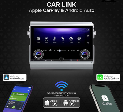 Toyota Fj Cruiser 2008-2024 (13-inch) 8GB RAM 128 STORAGE Android Monitor with Knobs (Silver)