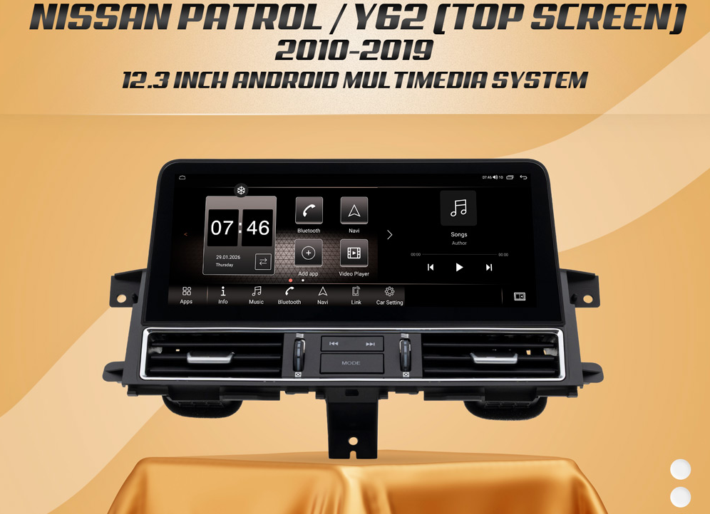 Nissan Patrol Y62 2010-2019 (12.3-Inch) Android Multimedia System (Top Screen) 8GB RAM 128 STORAGE (Copy)