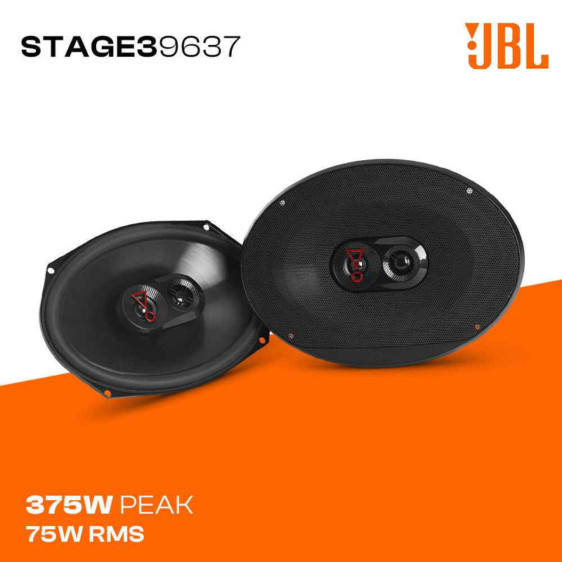 JBL Stage 39637F 6 x 9 Threeway car audio speaker No Grill Black.