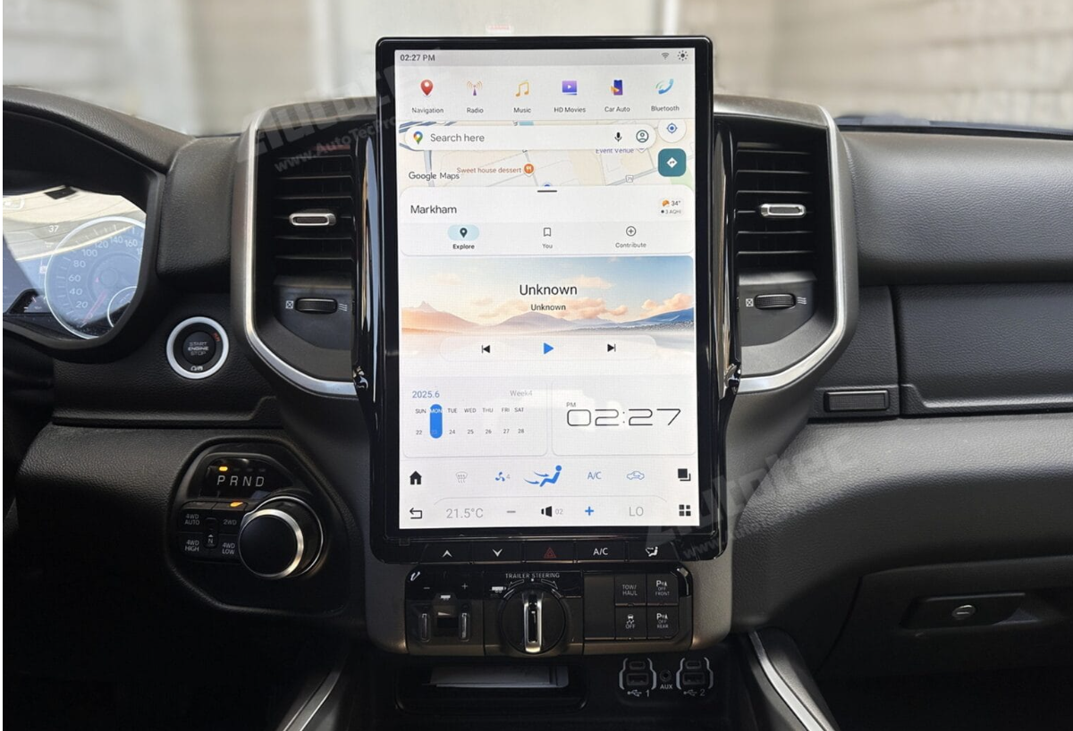 Dodge RAM (2019 – 2022) 8+128GB 14.4″ IPS QHD 2K Touch-Screen Android Navigation System | Android 13 | GPS | BT | Wifi | CarPlay | Android Auto | 4G LTE