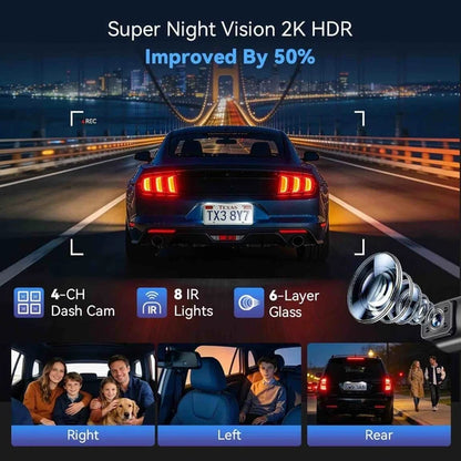 AZDOME M350 4CH Apple Tracking Dash Cam with 5G WiFi