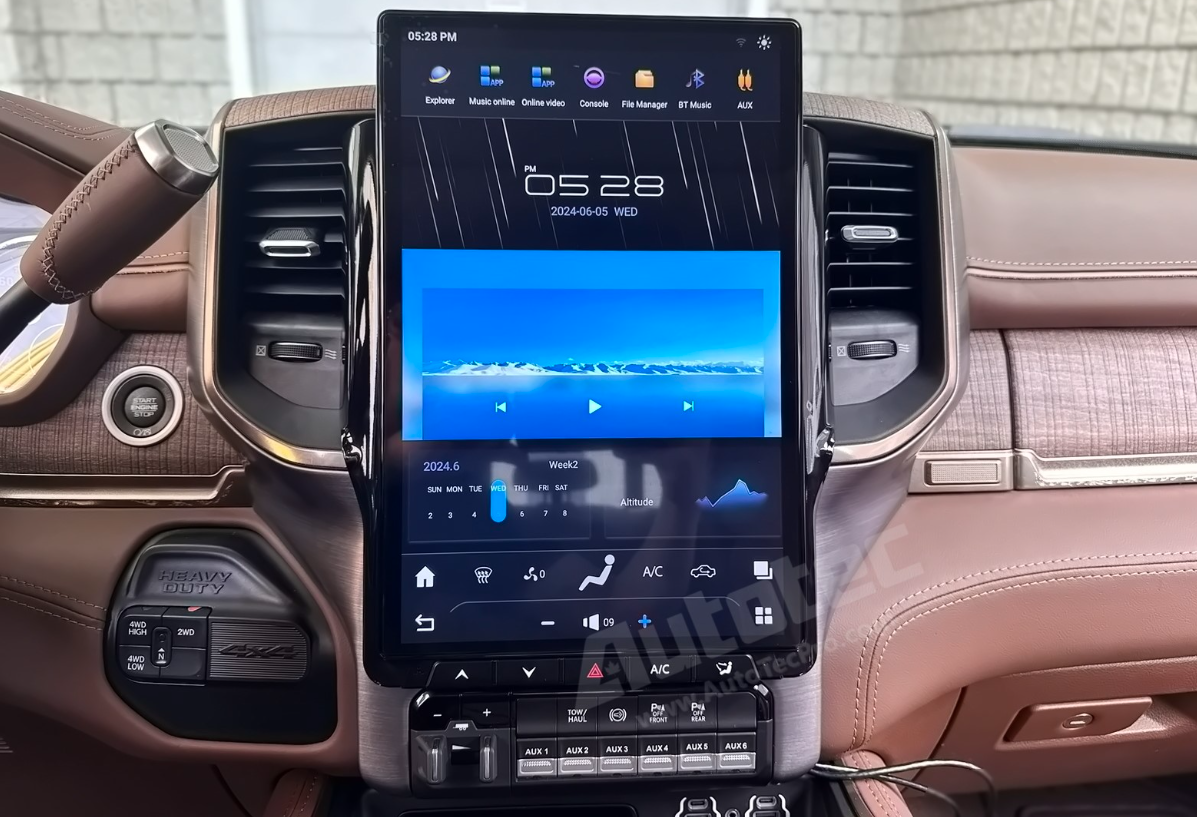 Dodge RAM (2019 – 2022) 8+128GB 14.4″ IPS QHD 2K Touch-Screen Android Navigation System | Android 13 | GPS | BT | Wifi | CarPlay | Android Auto | 4G LTE