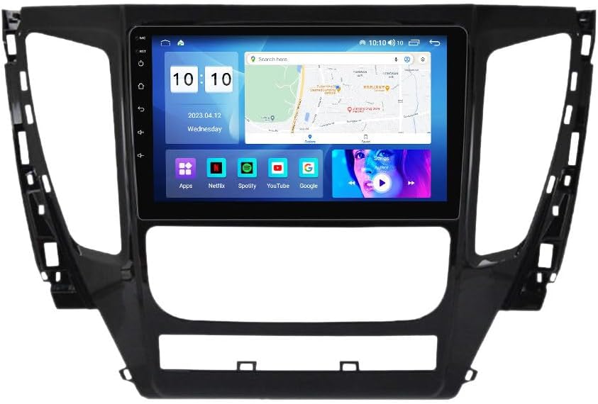 Mitsubishi PAJERO SPORTS/MONTERO 2016-2018 with Wireless Apple CarPlay & Android Auto & YouTube, 10 Inch IPS Touchscreen Car Radio with Bluetooth