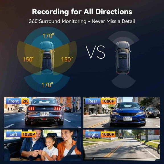 AZDOME M350 4CH Apple Tracking Dash Cam with 5G WiFi