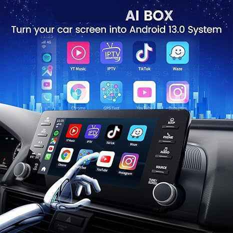 FIVE STAR PLUS CAR PLAY AI BOX ANDROID 13.0 WIRELESS تحويل الكاربلاي.