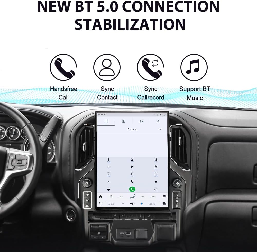 CHEVROLET SILVERADO GMC SIERRA 2019-2021 TESLA 8GB RAM 128GB STORAGE ANDROID سيلفرادو جي ام سي سييرا أندرويد
