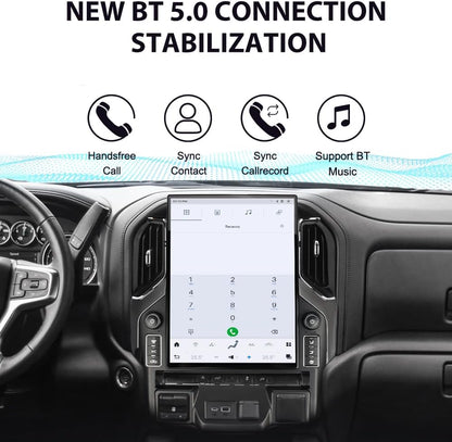 CHEVROLET SILVERADO GMC SIERRA 2019-2021 TESLA 8GB RAM 128GB STORAGE ANDROID سيلفرادو جي ام سي سييرا أندرويد