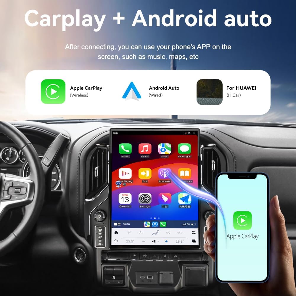 CHEVROLET SILVERADO GMC SIERRA 2019-2021 TESLA 8GB RAM 128GB STORAGE ANDROID سيلفرادو جي ام سي سييرا أندرويد