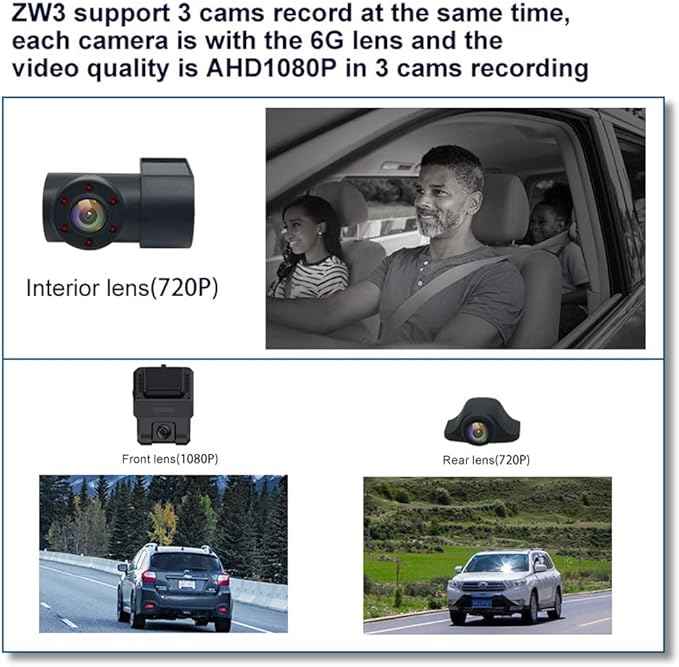 Dashcam C3 4G WIFI GPS TRACKING FHD 1080P 3 CAM (LIFE TIME Subscription Free) .