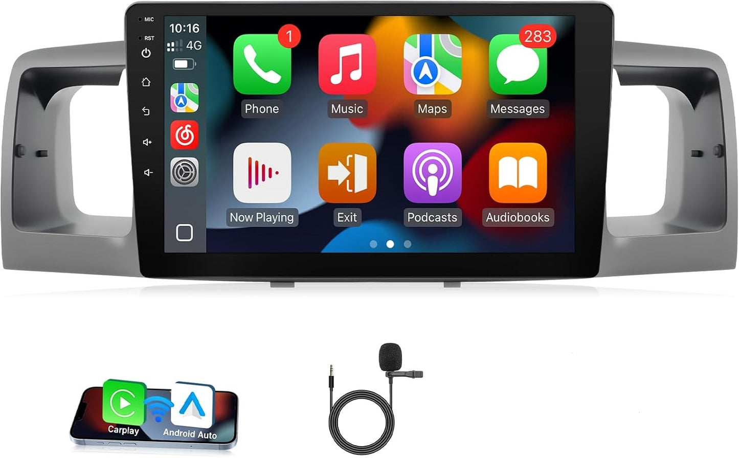 Car Stereo Radio for Toyota Corolla 2003- 2008 9inch Screen for Corolla with Carplay Android Auto Mirror Link GPS Backup Camera FM Bluetooth