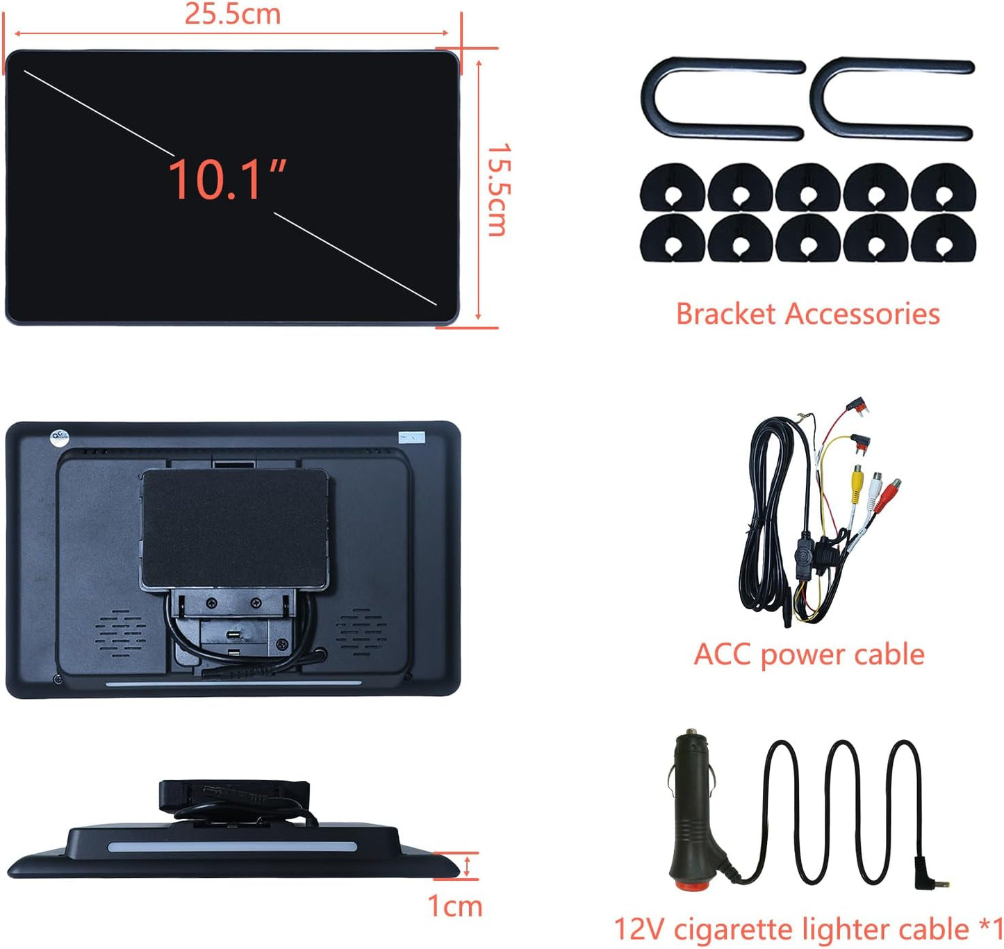 10.1" Car TV Headrest Monitor for Back Seat, Android Portable Rear Entertainment System , with WiFi/HDMI/USB/Video Player, 2G+32G
