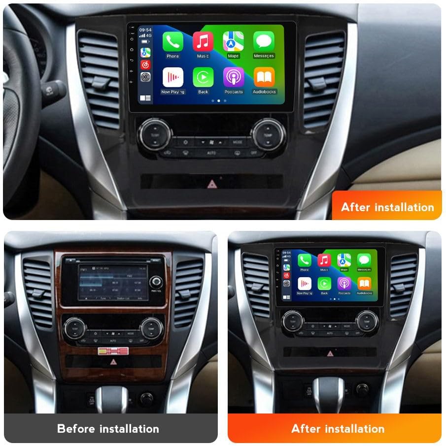 Mitsubishi PAJERO SPORTS/MONTERO 2016-2018 with Wireless Apple CarPlay & Android Auto & YouTube, 10 Inch IPS Touchscreen Car Radio with Bluetooth