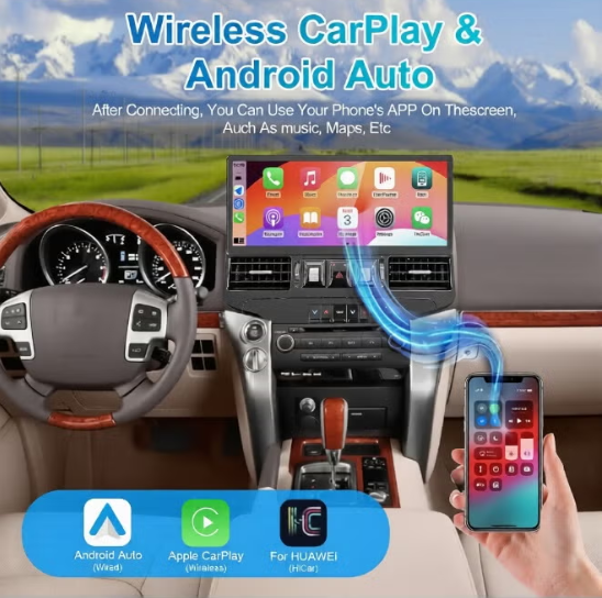 17 Inch Android Car Stereo for Toyota Land Cruiser LC200 2008–2020 GXR VXR | 6GB RAM 128GB ROM | Wireless Apple CarPlay & Android Auto | Touchscreen Navigation Head Unit