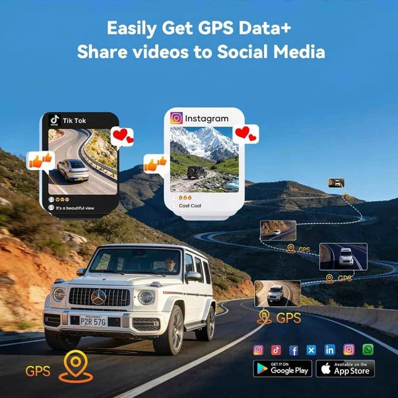 AZDOME M350 4CH Apple Tracking Dash Cam with 5G WiFi