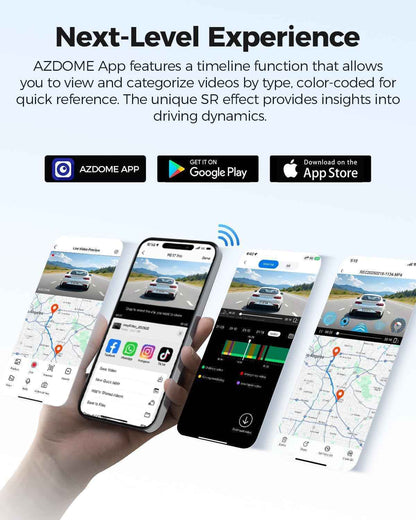 AZDOME PG17 PRO NEW 11.8" 4K Dual Camera Dash Cam - Enhanced Driving Safety and Clarity