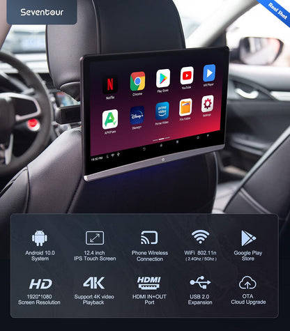 11.6”Android Car TV Headrest Monitor(Pair)(4.64),Car Rear Entertainment System A.C.