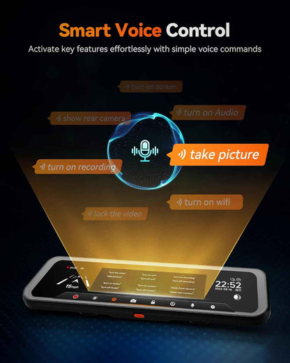 WOLFBOX G900 Tripro Cabin Version 2 Channel 4K Rear View Mirror Camera, STARVIS 2 IMX678 Night Vision,4K+1080P+2.5K Front Inside and Rear Mirror Dash Cam,5.8GHz WiFi,Voice Control