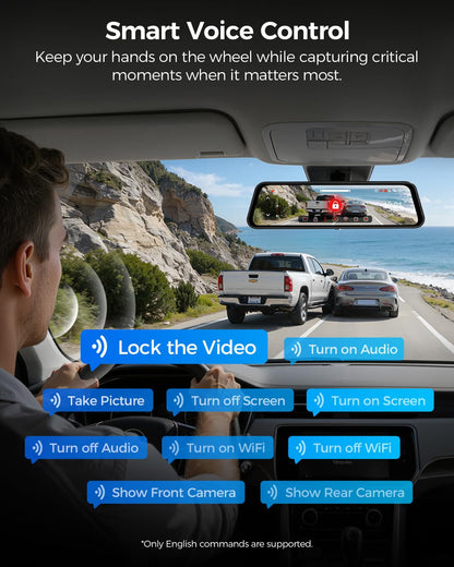 AZDOME PG17 Ultra 4K+4K 2CAMERA Mirror Dash Cam, Rear View Mirror Camera