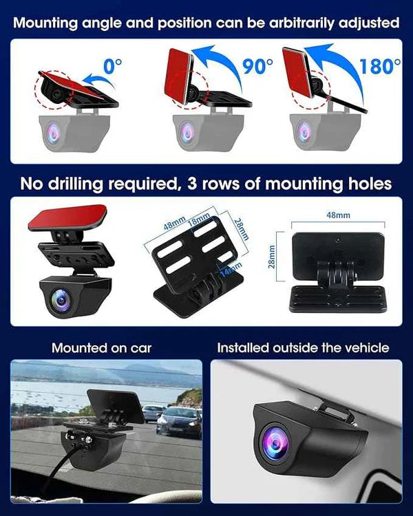 AZDOME AR09 DASHCAM 2CH 4K + 1080P MIRROR DASHCAM داش كام ماركة ازدوم حجم الشاشه 9.6 انش کامیرا امامی (4K) فور كي خلفيه فل اتش دي مع  (السعر 30 شامل ترکیب)