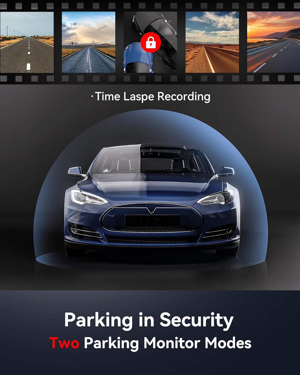 DASH CAM MIRROR 2 CAMERA 2CH 4K SQUIRE - FIVE STAR PLUS