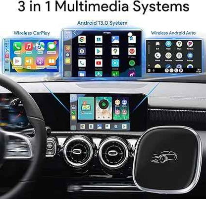 CAR PLAY AI BOX WIRLESS ANDROID 13 8GB RAM 128GB STORAGE FIVE STAR قطعة تحويل الكاربلاي