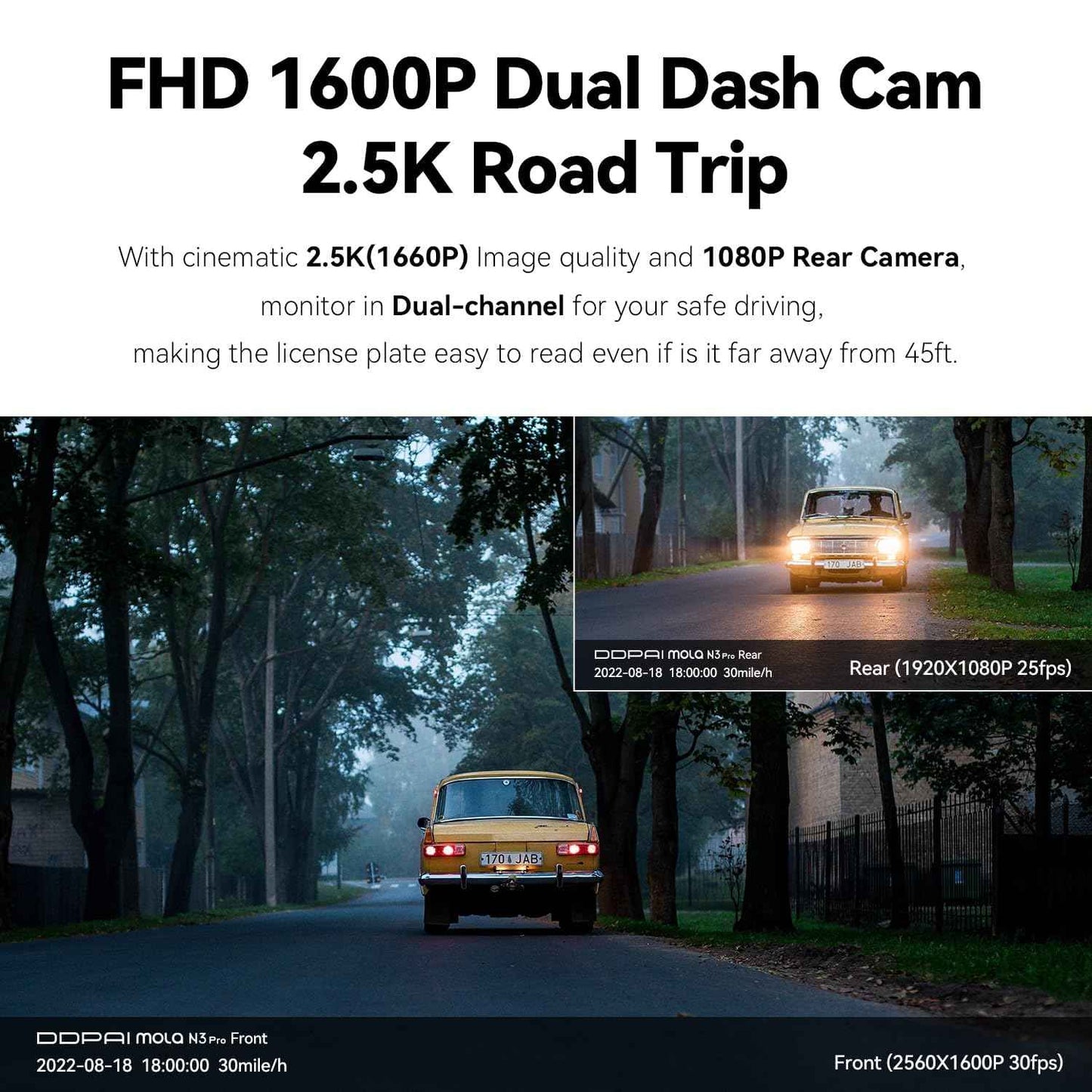 DDPAI N1 Dual Channel Car Dash Camera
