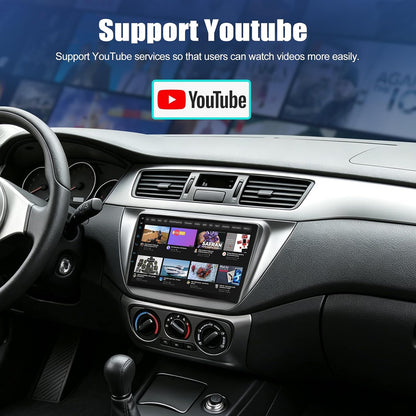 Mitsubishi Lancer 2002-2007 with Wireless Apple CarPlay & Android Auto & YouTube, 9 Inch IPS Touchscreen Car Radio with Bluetooth