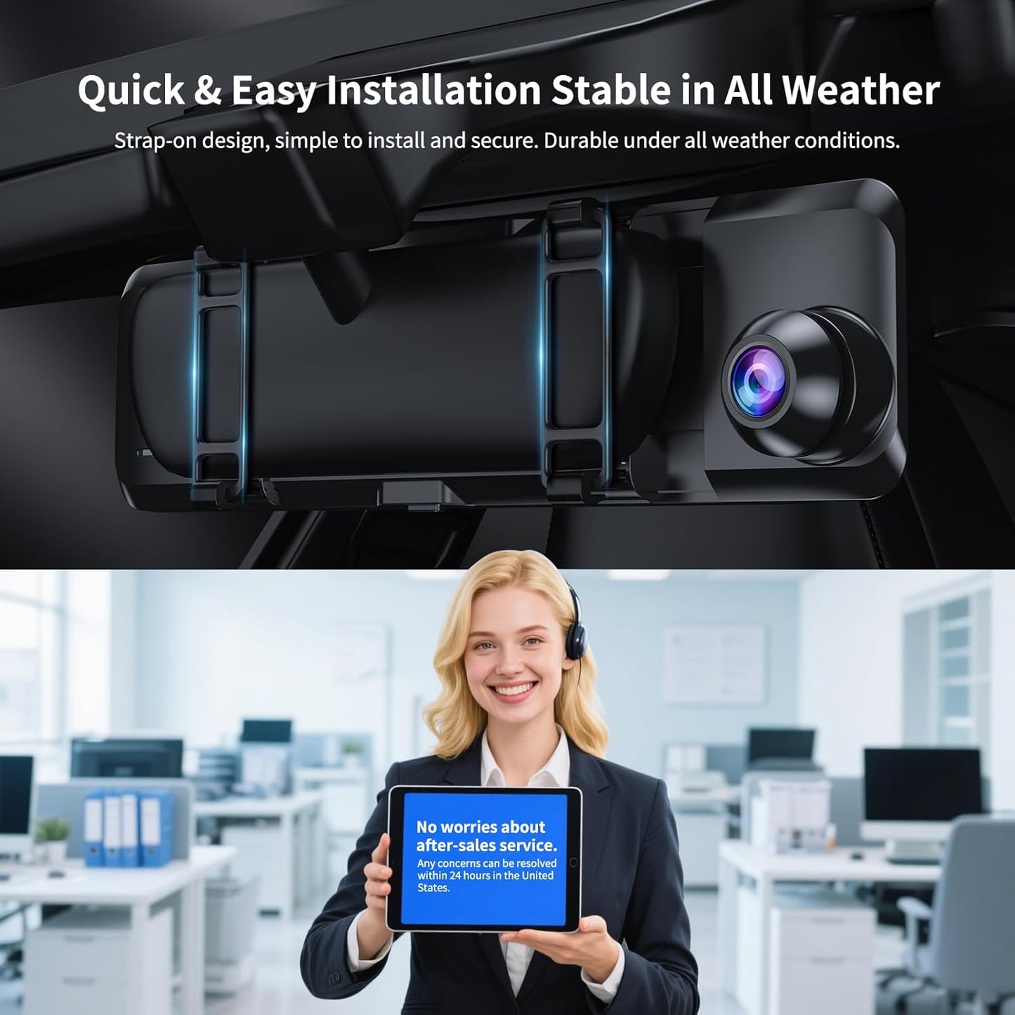 DASH CAM MIRROR 2 CAMERA 2CH 4K SQUIRE - FIVE STAR PLUS