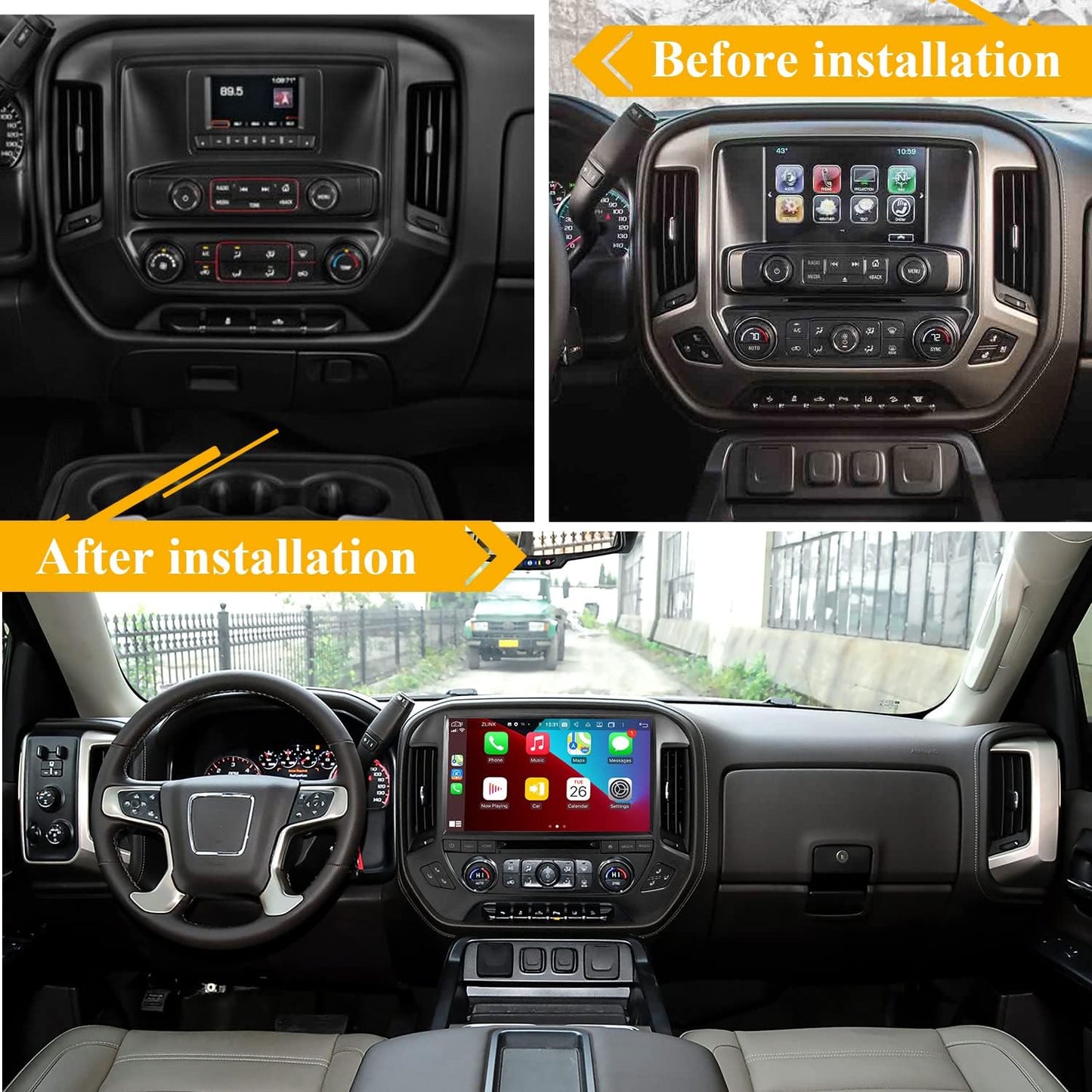 CHEVROLET SILVERADO/SIERRA 2014–2018 4GB RAM 64GB STORAGE  CARPLAY ANDROID AUTO