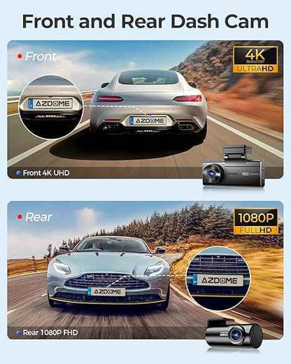 Azdome Dash Cam 5K M580 NEW - Latest Version 2CH with 4" Touch Screen IR Night Vision 24H Parking Mode (Copy)