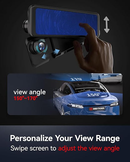 DASH CAM MIRROR 2 CAMERA 2CH 4K SQUIRE - FIVE STAR PLUS