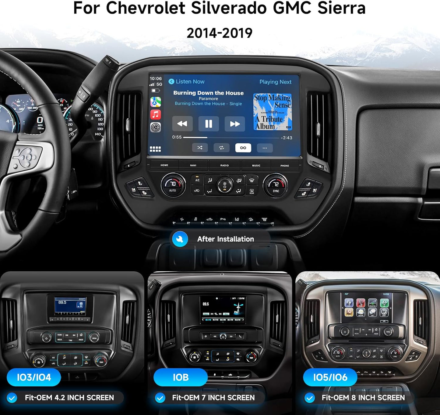 CHEVROLET SILVERADO/GMC SIERA 13.1" 2014-2019 ANDROID AUTO / CAR PLAY 4GB RAM 32GB STORAGE