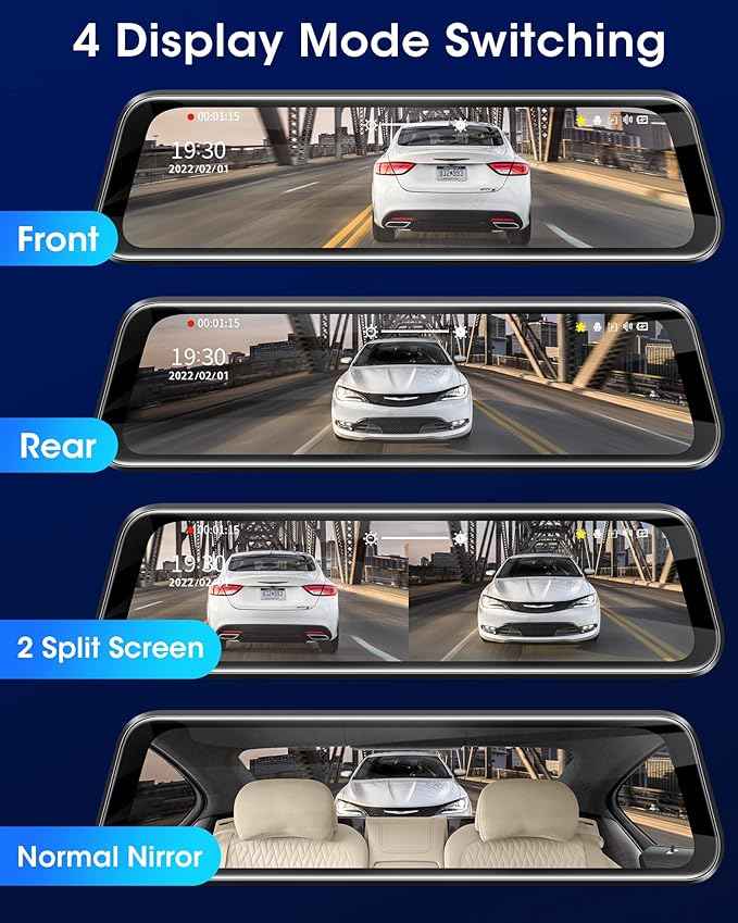 Dashcam AZDOME AR09 4K MIRROR Dashcam Screen 9.66"