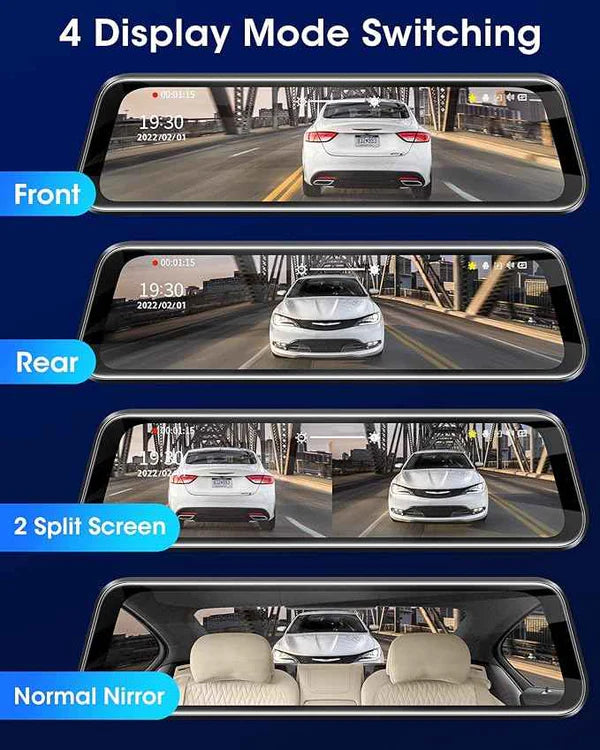 AZDOME AR09 DASHCAM 2CH 4K + 1080P MIRROR DASHCAM داش كام ماركة ازدوم حجم الشاشه 9.6 انش کامیرا امامی (4K) فور كي خلفيه فل اتش دي مع  (السعر 30 شامل ترکیب)