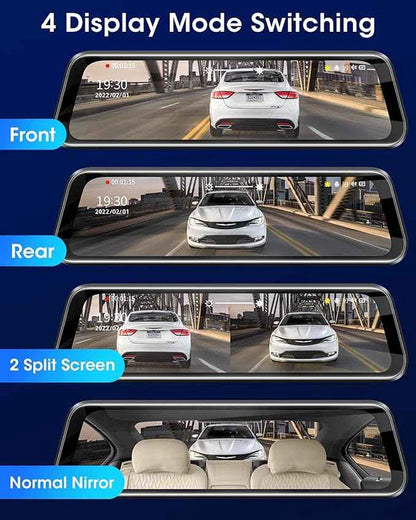 AZDOME AR09 DASHCAM 2CH 4K + 1080P MIRROR DASHCAM داش كام ماركة ازدوم حجم الشاشه 9.6 انش کامیرا امامی (4K) فور كي خلفيه فل اتش دي مع  (السعر 30 شامل ترکیب)