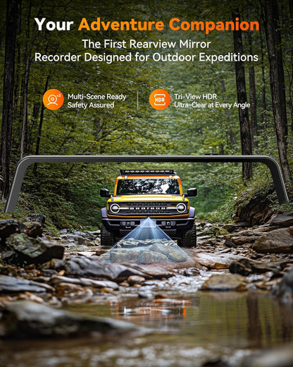 WOLFBOX G900 TRIPRO 4K+1080P+2.5K 3CH 12” MIRROR DASH CAM W/ SONY STARVIS 2 IMX678 & 5G WiFi